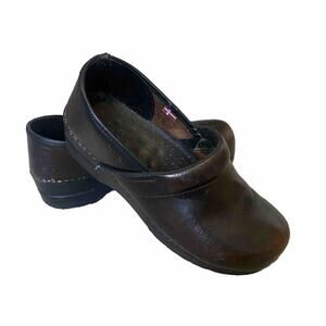 Sanita Clogs Womens Size 9 EU 40 Original Danish Brown Leather Nurse Shoes Mules